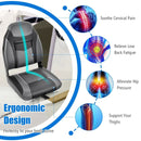 High Back Folding Boat Seats with Black Grey Sponge Cushion and Flexible Hinges by LJGDeals