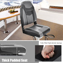 High Back Folding Boat Seats with Black Grey Sponge Cushion and Flexible Hinges by LJGDeals