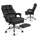 Ergonomic Adjustable Swivel Office Chair with Retractable Footrest-Black by LJGDeals