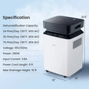70/90 Pint 4500/6000 Sq. Ft Dehumidifier with Continuous and Auto Mode by LJGDeals