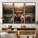 Highland Cow Animal Canvas Wall Art Texas Cattle Art Print
