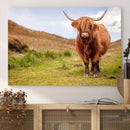 Highland Cow Animal Canvas Wall Art Texas Cattle Art Print