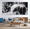 Highland Cow Canvas Wall Art – Black and White Minimalist