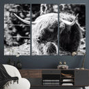 Highland Cow Canvas Wall Art – Black and White Minimalist by MyGreatCanvas | Canvas Wall Art Prints | Photo Prints & Wall Decor