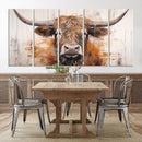 Highland Cow Canvas Wall Art Print – Rustic Farmhouse Decor