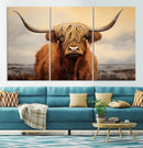 Highland Cow Wall Art Canvas Print - Rustic Modern Decor for by MyGreatCanvas | Canvas Wall Art Prints | Photo Prints & Wall Decor