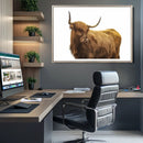 Highland Cow Wall Art Canvas Print – Framed Scottish Bull