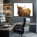 Highland Cow Wall Art Canvas Print – Framed Scottish Bull