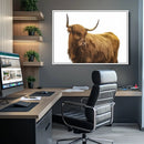 Highland Cow Wall Art Canvas Print – Framed Scottish Bull