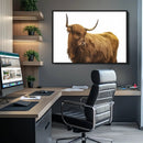 Highland Cow Wall Art Canvas Print – Framed Scottish Bull