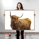 Highland Cow Wall Art Canvas Print – Framed Scottish Bull