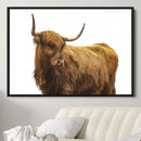 Highland Cow Wall Art Canvas Print – Framed Scottish Bull