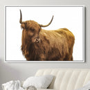Highland Cow Wall Art Canvas Print – Framed Scottish Bull