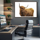 Highland Cow Wall Art Canvas Print – Framed Scottish Bull