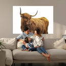 Highland Cow Wall Art Canvas Print – Framed Scottish Bull