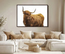 Highland Cow Wall Art Canvas Print – Framed Scottish Bull