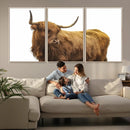 Highland Cow Wall Art Canvas Print – Framed Scottish Bull