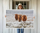Highland Cows in Snow Canvas Art Print, Highland Cattle by MyGreatCanvas | Canvas Wall Art Prints | Photo Prints & Wall Decor