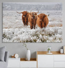 Highland Cows in Snow Canvas Art Print, Highland Cattle by MyGreatCanvas | Canvas Wall Art Prints | Photo Prints & Wall Decor