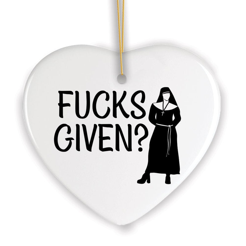 Hilarious Fcks Given Irreverent Nun Ornament, Badass and Cheeky Gift Store Gem