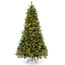 6/7/8 Feet Hinged Christmas Tree with PVC Branch Tips Warm White LED Lights-6 ft by DirectDeals