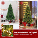 6/7/8 Feet Hinged Christmas Tree with PVC Branch Tips Warm White LED Lights by LJGDeals