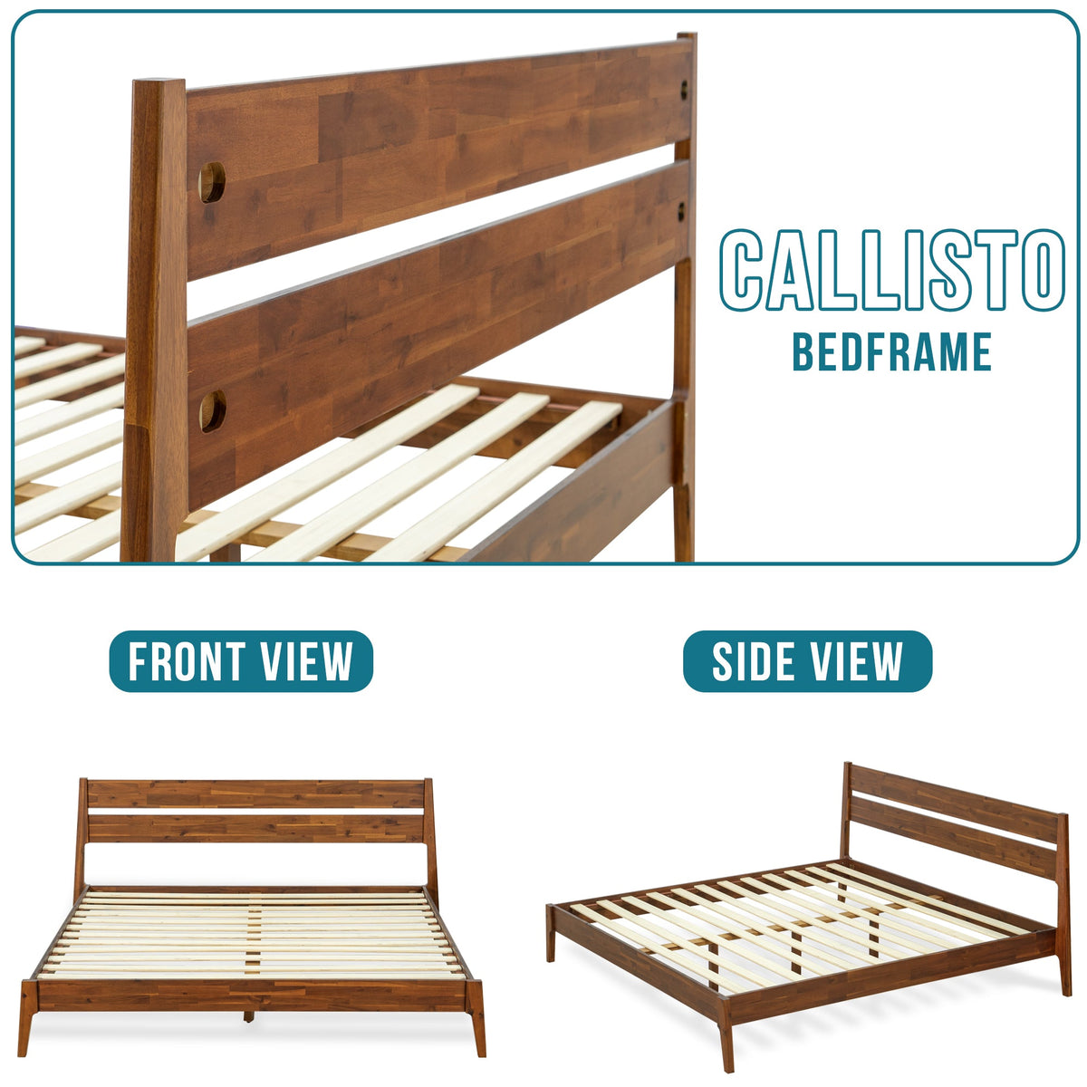 Callisto Solid Wood Bed Frame, photo 19 of 23