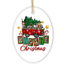 Hippy Christmas Festive and Fun Holiday Ornament with Van and Tree