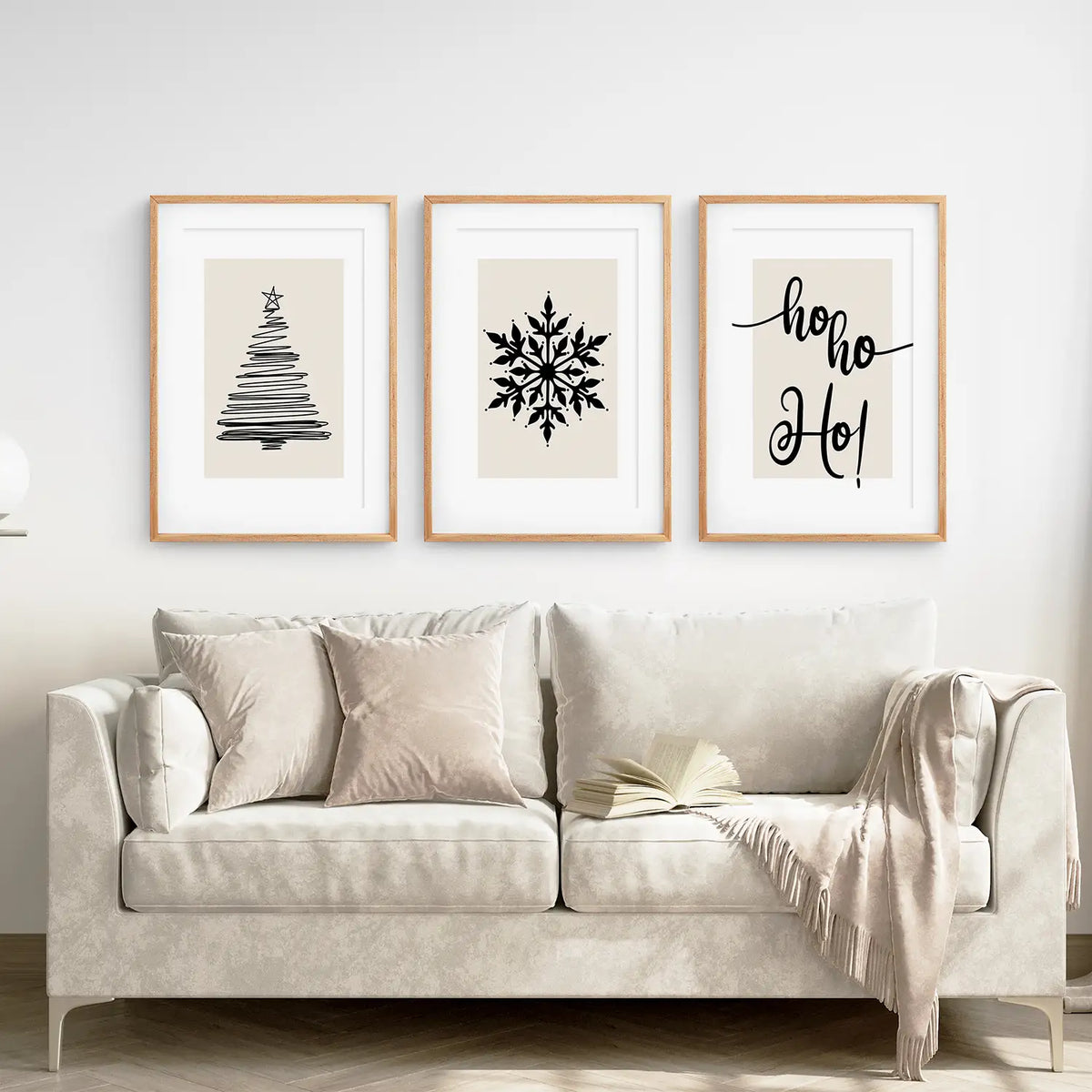 Nordic Style Xmas Triptych Wall Art Prints Set, photo 4 of 9