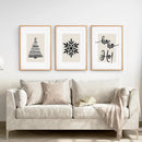 Nordic Style Xmas Triptych Wall Art Prints Set by Wall Art Set