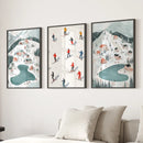 Festive Holiday Home Decor Christmas Village Set by Wall Art Set