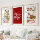 Winter Scene Print Xmas Wall Decor Poster Art by Wall Art Set
