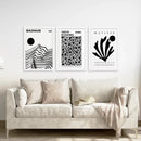 Set Of 3 Black and White Minimalist Prints by Wall Art Set