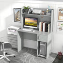 Home Office Desk with Raised Display Shelf and 2 Open Shelves by LJGDeals