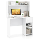Home Office Desk with Raised Display Shelf and 2 Open Shelves by LJGDeals