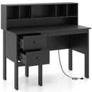 48 Inch Computer Desk with Drawers Power Outlets by LJGDeals