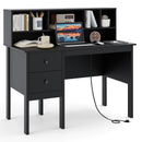 48 Inch Computer Desk with Drawers Power Outlets-Black