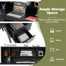 48 Inch Computer Desk with Drawers Power Outlets-Black