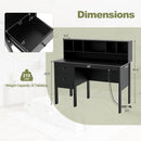 48 Inch Computer Desk with Drawers Power Outlets-Black