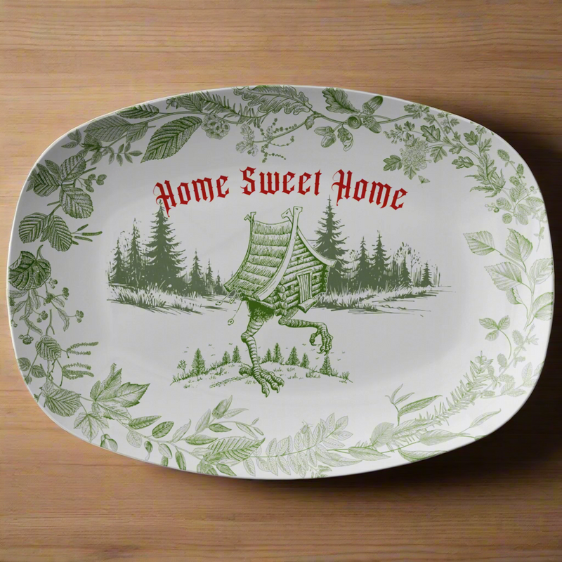 "Home Sweet Home" Baba Yaga's Hut 10x14 Serving Platter
