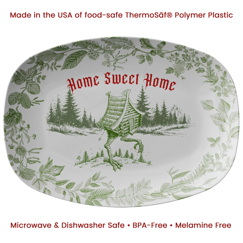 "Home Sweet Home" Baba Yaga's Hut 10x14 Serving Platter