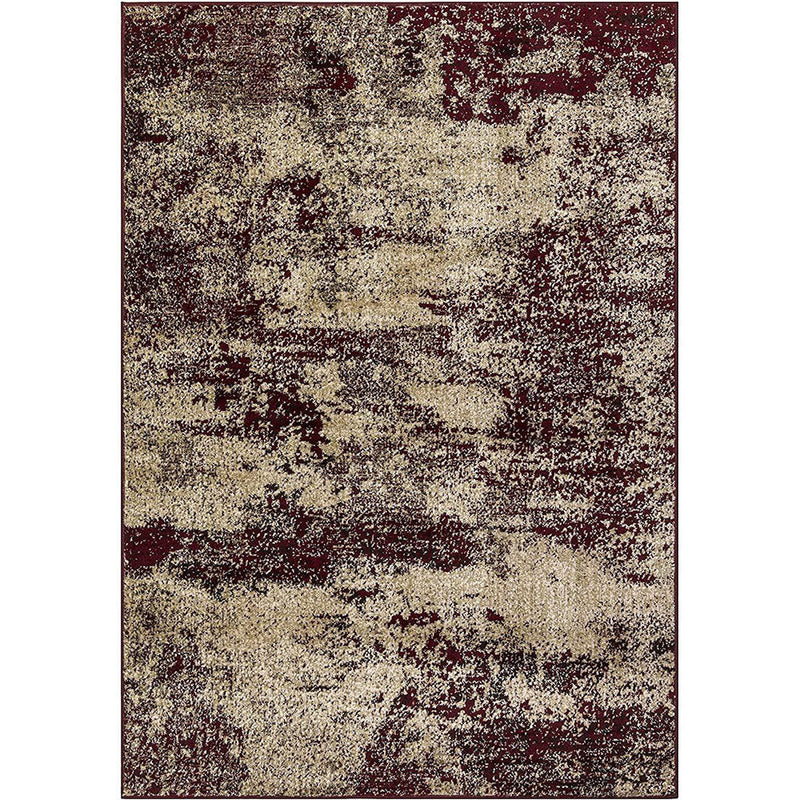 Homeward Collection Non-Skid Area Rug | 5X7 Ft. | Maroon - Beige