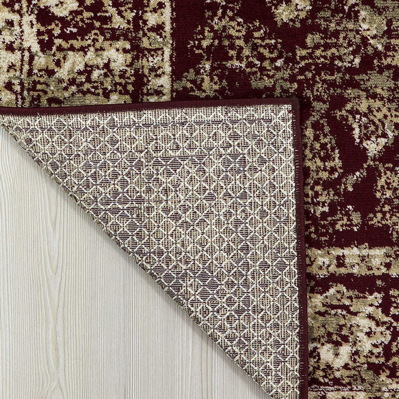 Homeward Collection Non-Skid Area Rug | 5X7 Ft. | Maroon