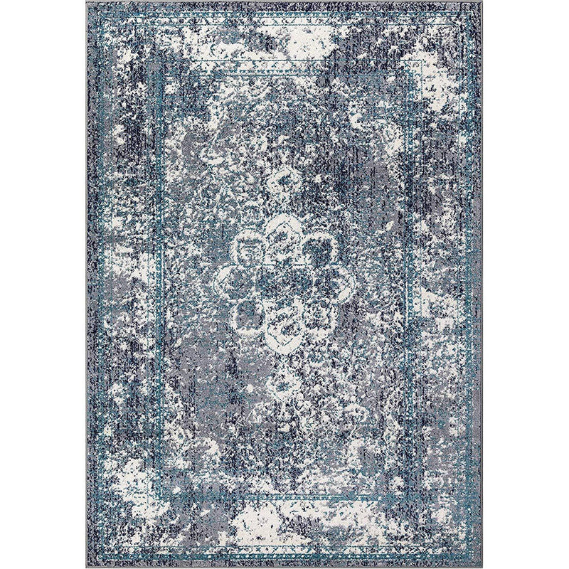Homeward Collection Non-Skid Area Rug | 5X7 Ft. | Navy - White