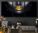 Honey Gold Lips and Black Woman Photograph Canvas, Black