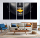 Honey Gold Lips and Black Woman Photograph Canvas, Black