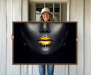 Honey Gold Lips and Black Woman Photograph Canvas, Black by MyGreatCanvas | Canvas Wall Art Prints | Photo Prints & Wall Decor