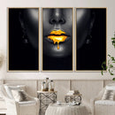 Honey Gold Lips and Black Woman Photograph Canvas, Black by MyGreatCanvas | Canvas Wall Art Prints | Photo Prints & Wall Decor