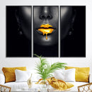 Honey Gold Lips and Black Woman Photograph Canvas, Black by MyGreatCanvas | Canvas Wall Art Prints | Photo Prints & Wall Decor