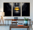 Honey Gold Lips and Black Woman Photograph Canvas, Black by MyGreatCanvas | Canvas Wall Art Prints | Photo Prints & Wall Decor